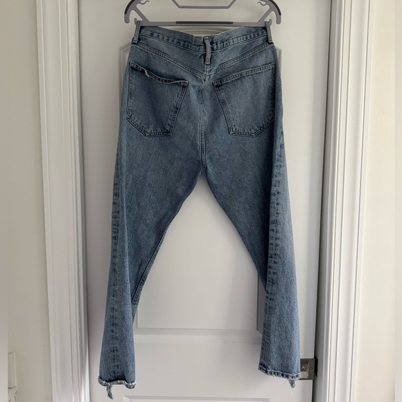 Agolde womens Relaxed straight legJeans in Light Blue - Picture 3 of 8